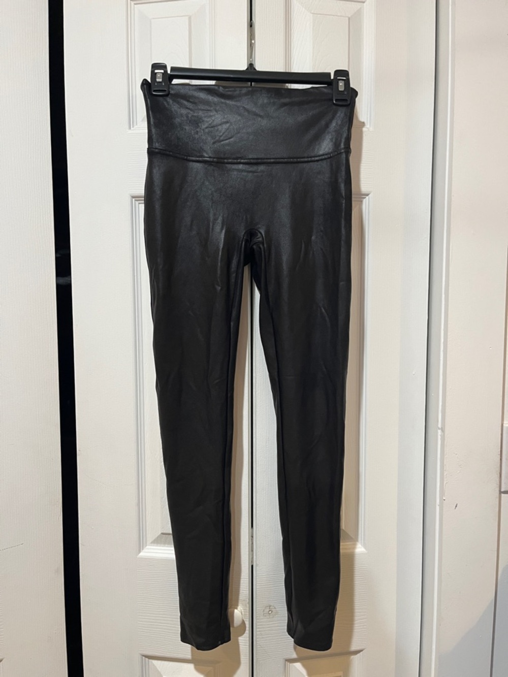Spanx Black Faux Leather High-Waist Leggings